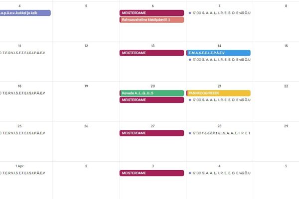 märtsi kalender