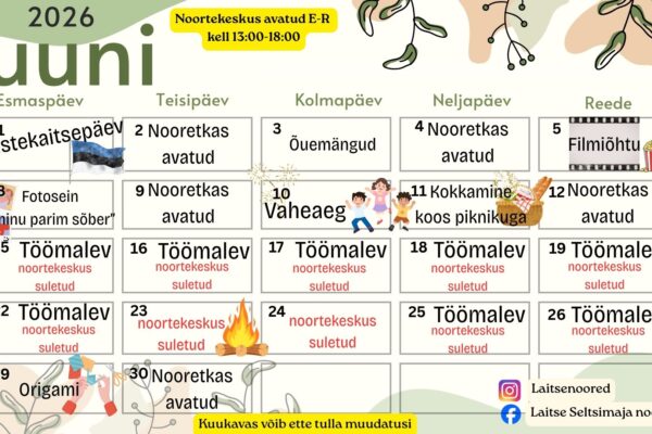 Laitse kuukavad(juuni)