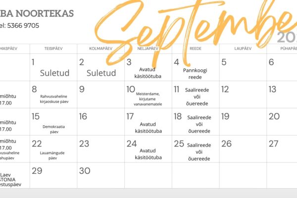 Haiba noorteka September 2026